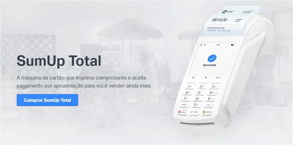 Maquininha de cartão Sumup Total a maquininha da Sumup que imprimi comprovante de venda