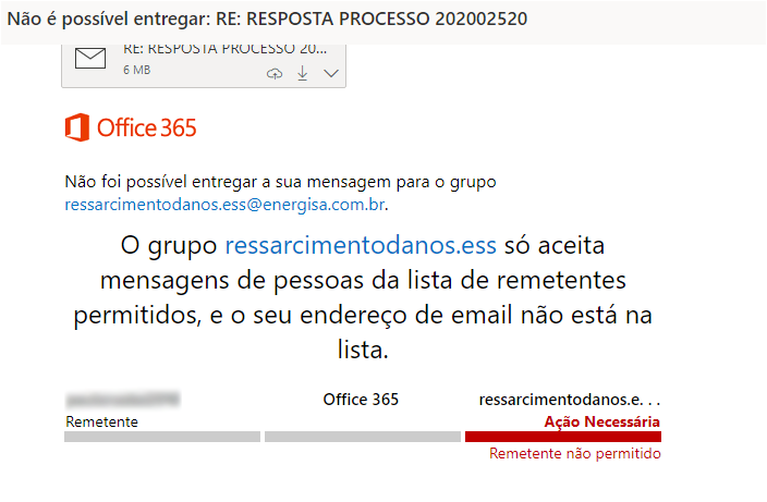 Energisa Sul Suldeste - Concessionária de Energia dificulta comunicação para pedido de ressarcimento