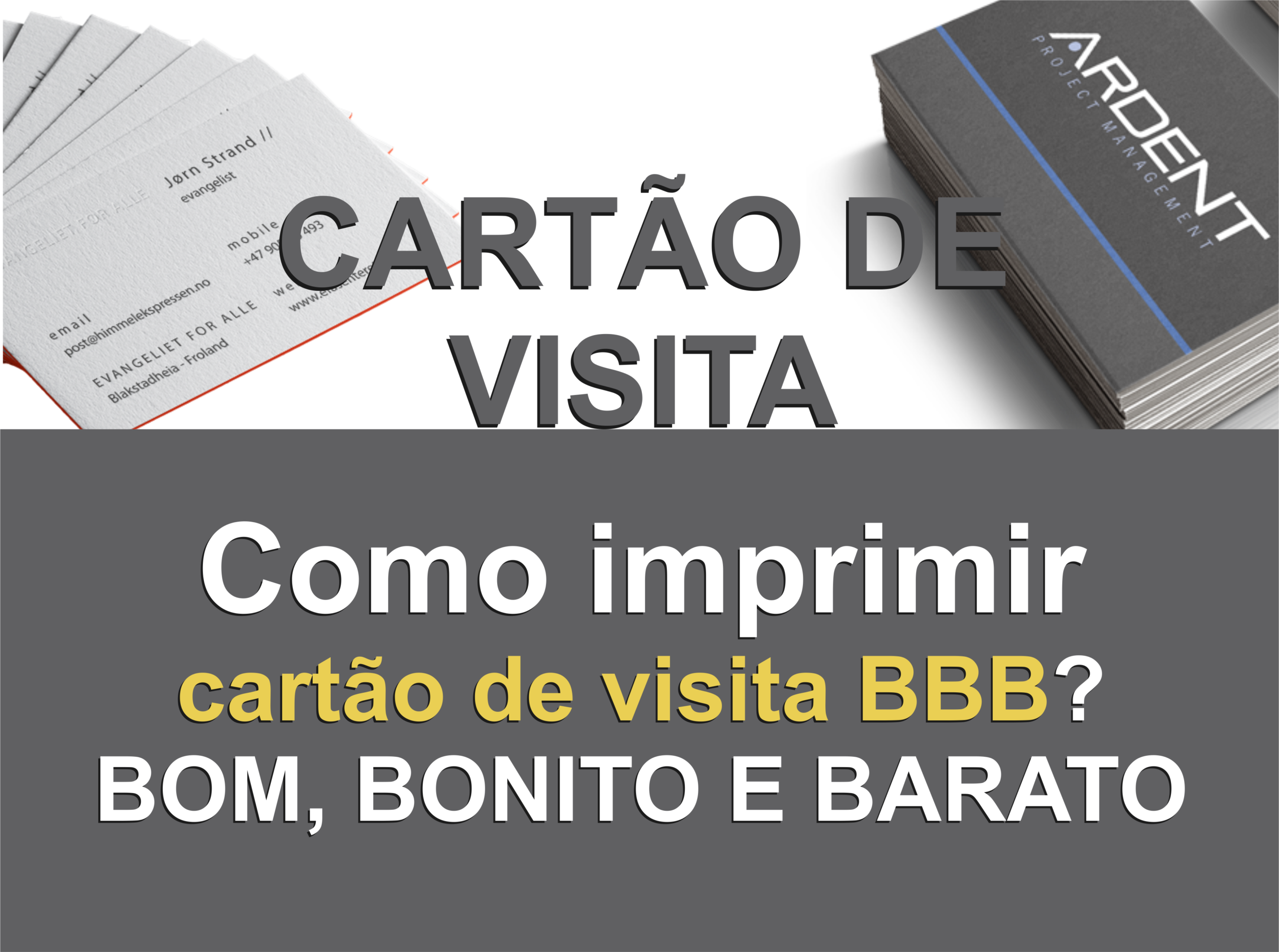 imagem contem cartões de visita