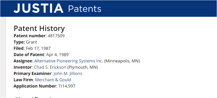 screenshot site Justia Patents, mostrando a patente da Air fryer