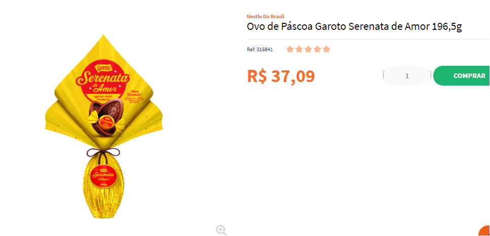 ovo de 200 gr preço