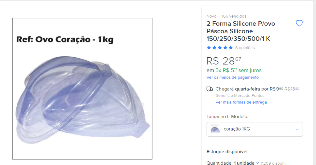 forma de silicone diversos tamanhos