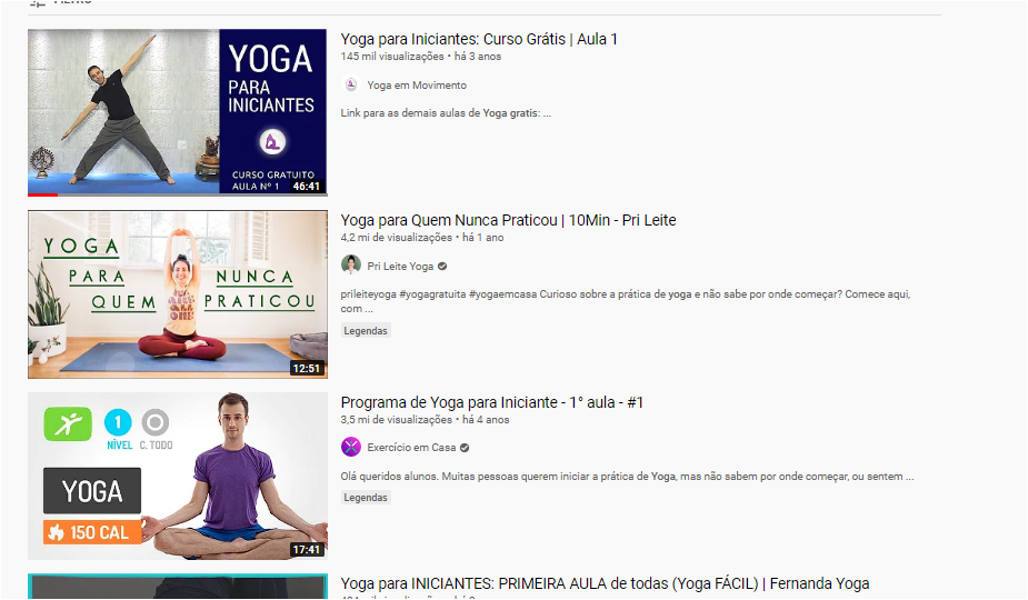 curso de yoga grátis no youtube