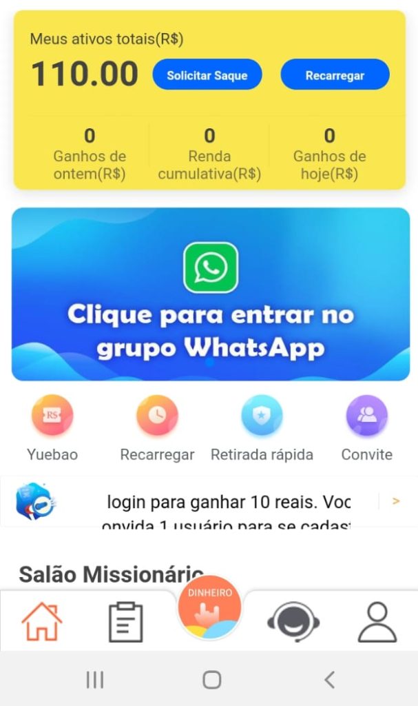 como enviar convite no app ATM Go - aplicativo para ganhar dinheiro em 2021