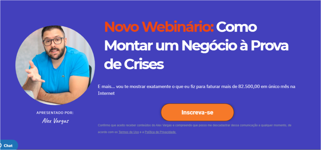 Webnario Alex Vargas - gratuito - como montar um negócio a prova de crises