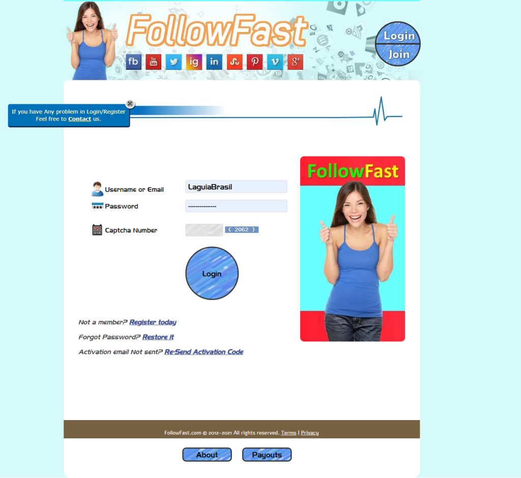 login followfast app