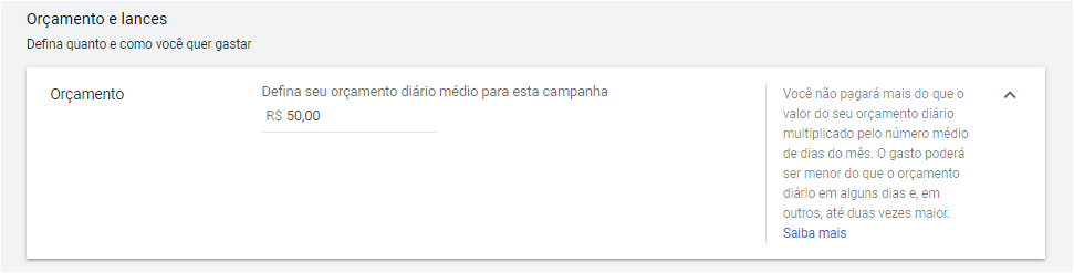 6 - Selecionar configurações da Campanha - google ads para afiliados hotmart