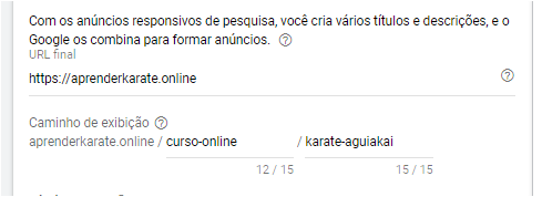 como configurar a url final no google ads