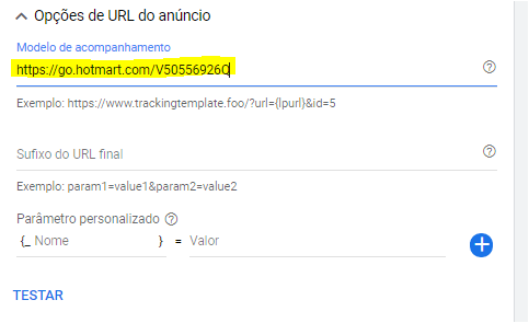 onde colocar o link de afiliado no google ads 2