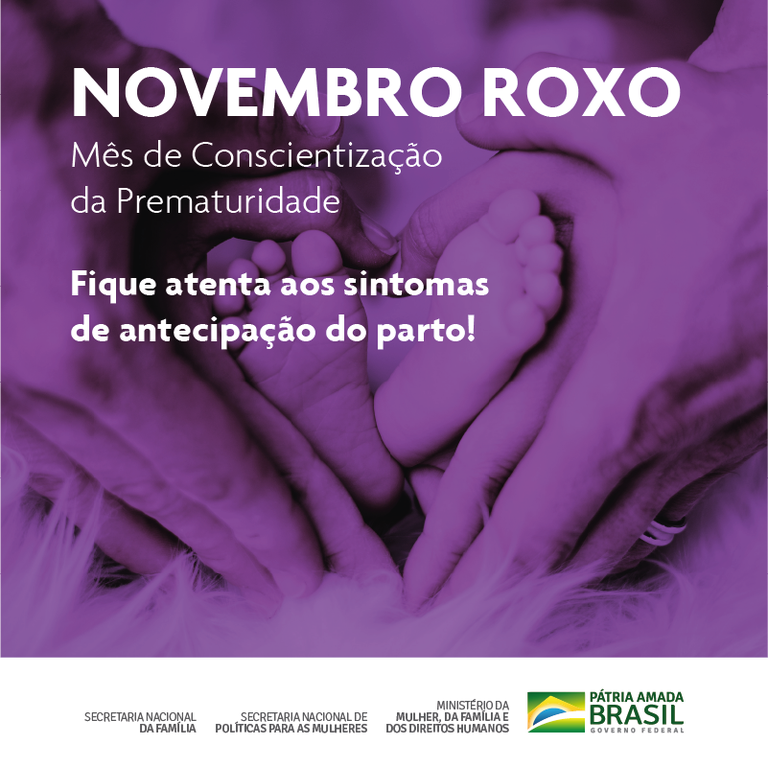 novembro roxo mes da conscientização da prematuridade