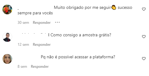 2 - captura de reclamações de usuários do kit Advogando no Instagram