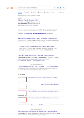 Busca no Google por reclamações do Curso Play de Sucesso