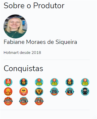 Fabiane Moraes Siqueira conquista na Hotmart