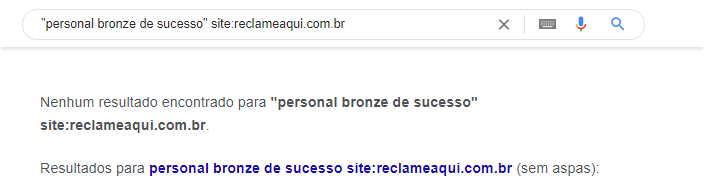 resultado das buscas por reclamações