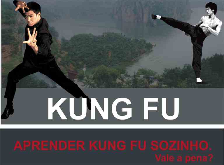 duas fotos de Bruce Lee demonstrando golpe de Kung Fu