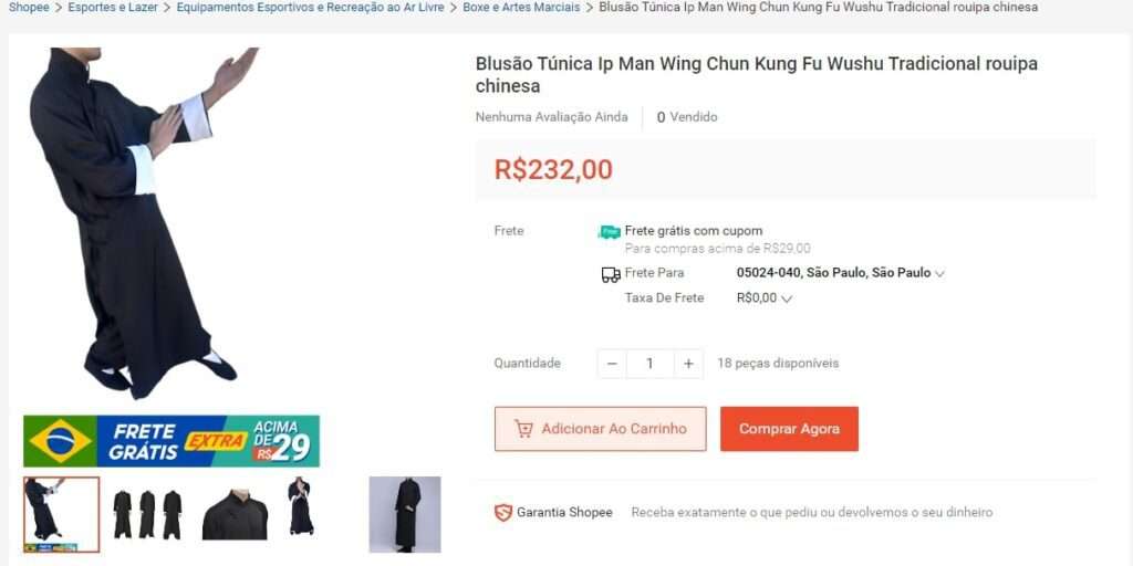 blusão típico ip mam para prática de artes marciais chinesas