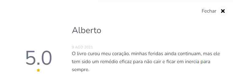 2 - comentários positivos sobre o ebook não aceite migalhas emocionais de andré ferrari