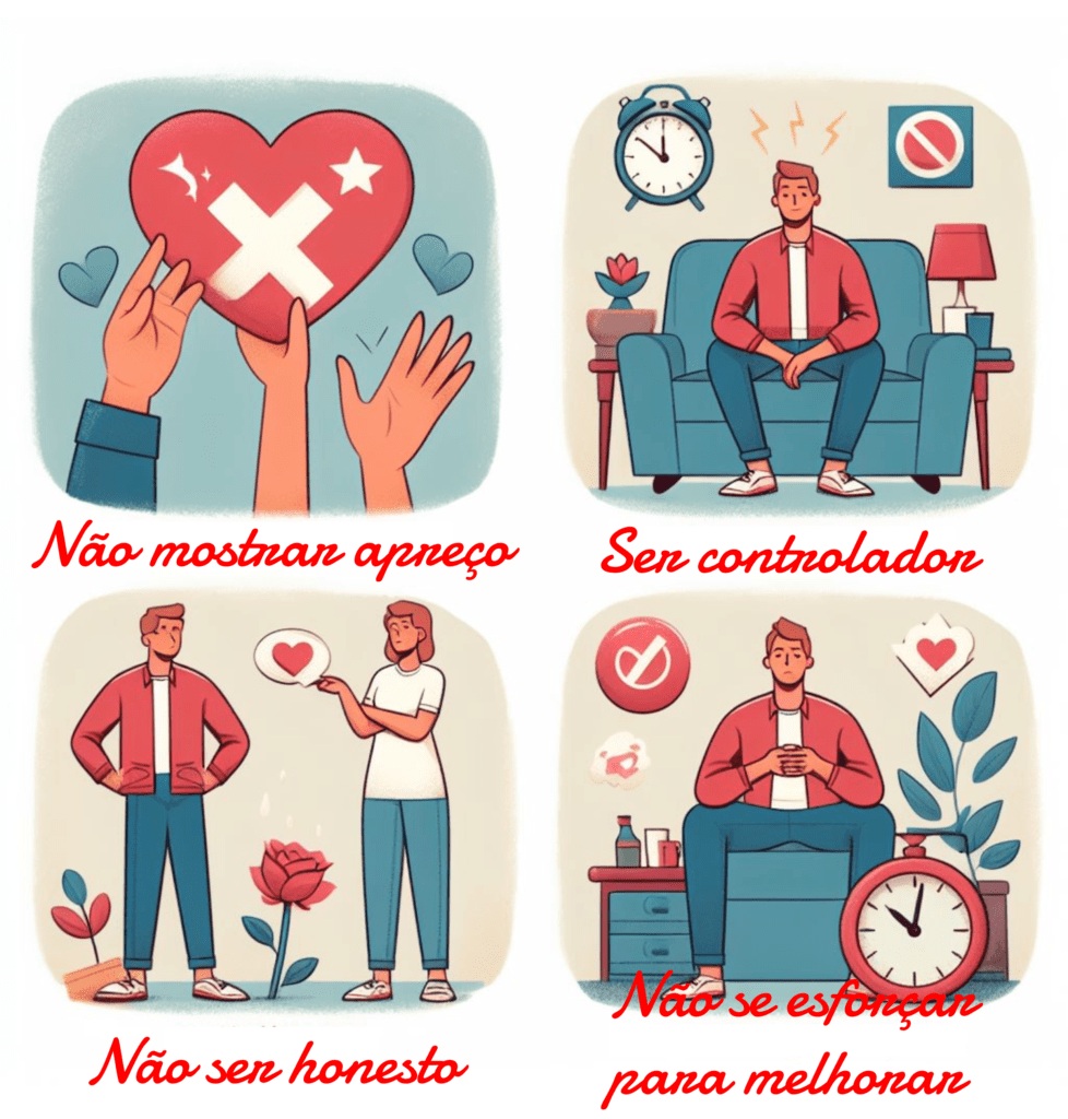 Erros cometidos durante o relacionamento